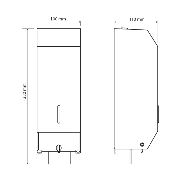 Dávkovač mýdla nástěnný 1100ml, nerez mat