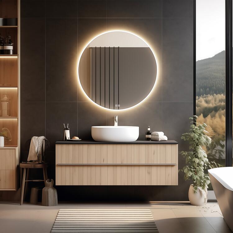 Kulaté zrcadlo s led osvětlením průměr 80 cm – Nimco ZP 26002RVX