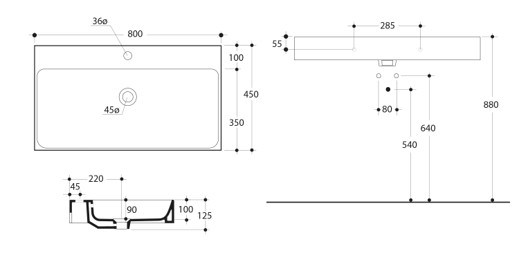 Keramické umyvadlo 80×45 cm bílá – Kerasan CENTO 353301