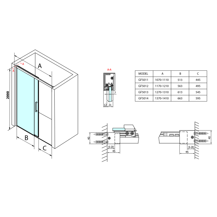 Sprchové dveře 140 cm chrom/transparent – Gelco Fondura GF5014