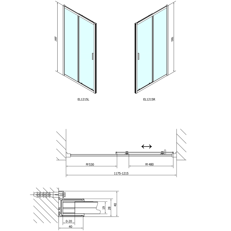 Sprchové dveře 120 cm chrom/transparent – Polysan Easy EL1215