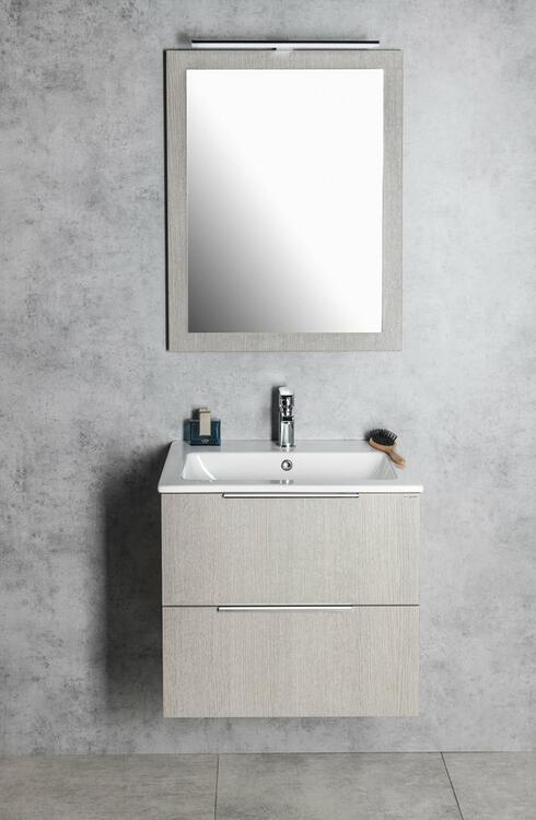 NIROX zrcadlo v rámu 60x80cm, dub stříbrný