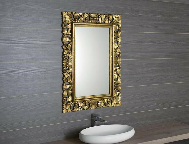 SCULE zrcadlo ve vyřezávaném rámu 70x100cm, zlatá