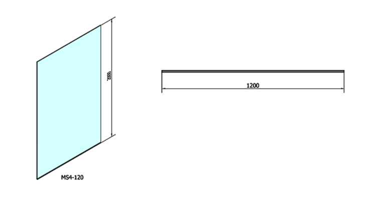 Sprchová stěna Walk-in 120 cm transparent – Polysan Modular shower MS4-120