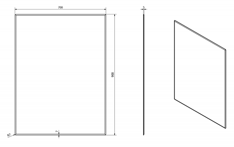 ACCORD zrcadlo s fazetou 70x90cm, CU free