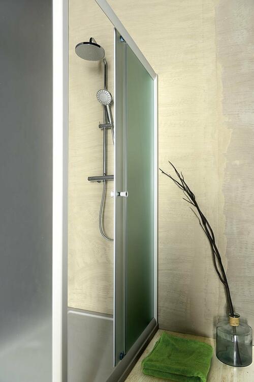 Sprchové dveře 120 cm bílá/sklo brick – Aqualine Amadeo BTS120