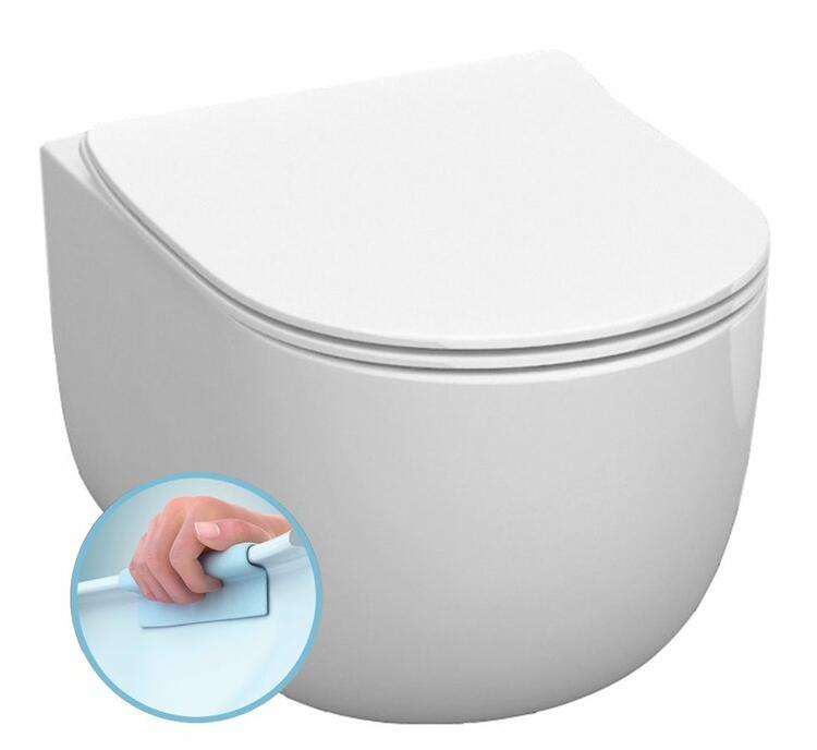 FLO závěsná WC mísa, Rimless, 37x54cm, bílá