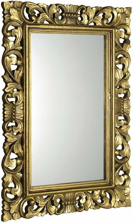 SCULE zrcadlo ve vyřezávaném rámu 80x120cm, zlatá