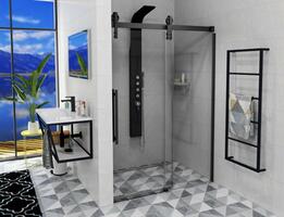 VOLCANO BLACK sprchové dveře 1200 mm, čiré sklo | Více - 