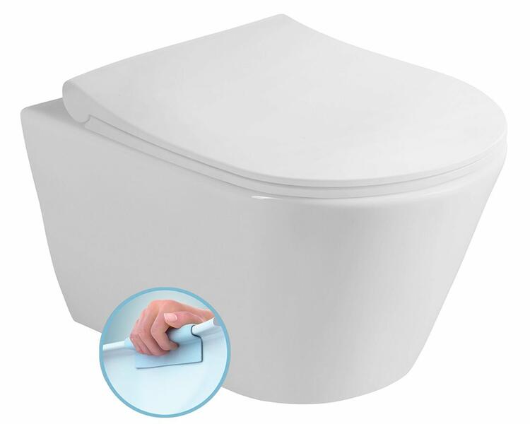 AVVA závěsná WC mísa, Rimless, 35,5x53cm, bílá