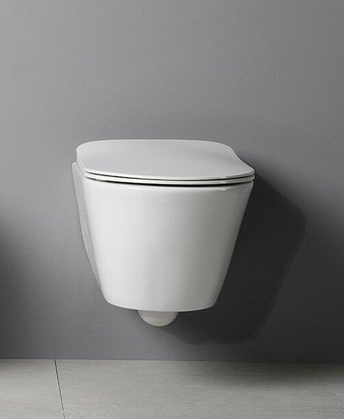 AVVA závěsná WC mísa, Rimless, 35,5x53cm, bílá