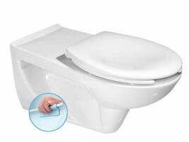 HANDICAP závěsná WC mísa, prodloužená, Rimless, 37,5x73cm, bílá | Více - 