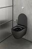 PURA závěsná WC mísa, Swirlflush, 36x55cm, černá dual-mat