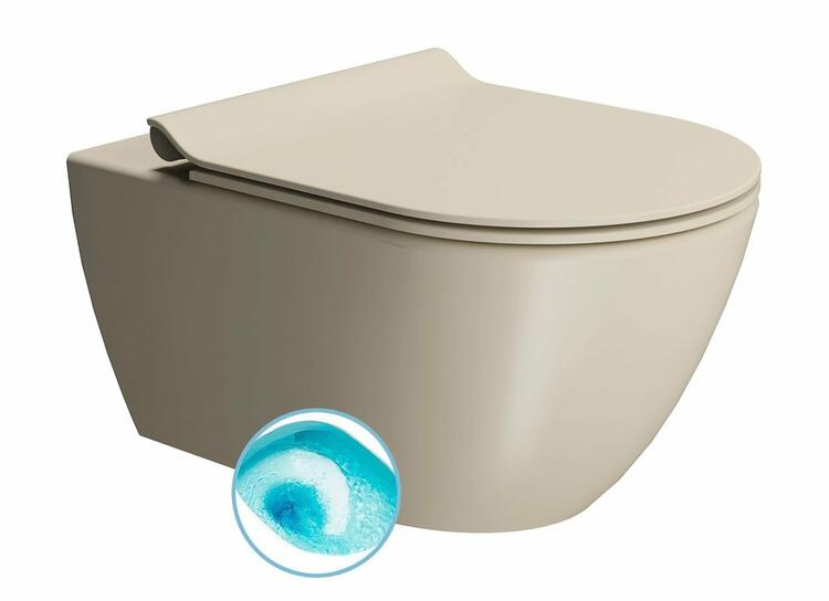 PURA závěsná WC mísa, Swirlflush, 36x55cm, creta dual-mat