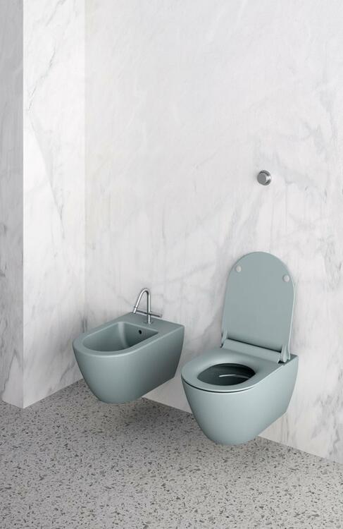 PURA závěsná WC mísa, Swirlflush, 36x55cm, ghiaccio dual-mat