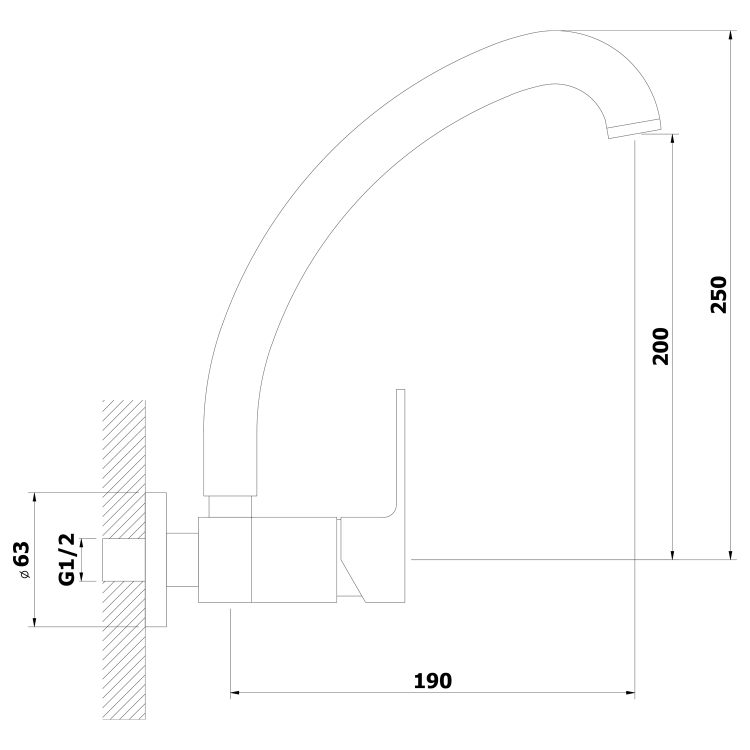 Nástěnná baterie s otočným ramínkem chrom – Bruckner Sieger 914.015.1
