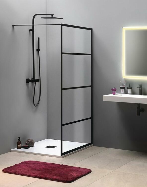 Sprchová stěna Walk-in 70 cm černá/transparent – Gelco Cure black CB70