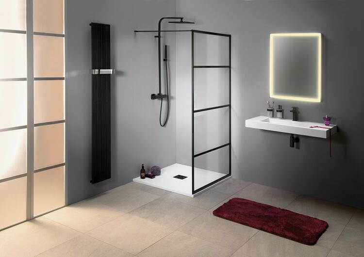 Sprchová stěna Walk-in 70 cm černá/transparent – Gelco Cure black CB70