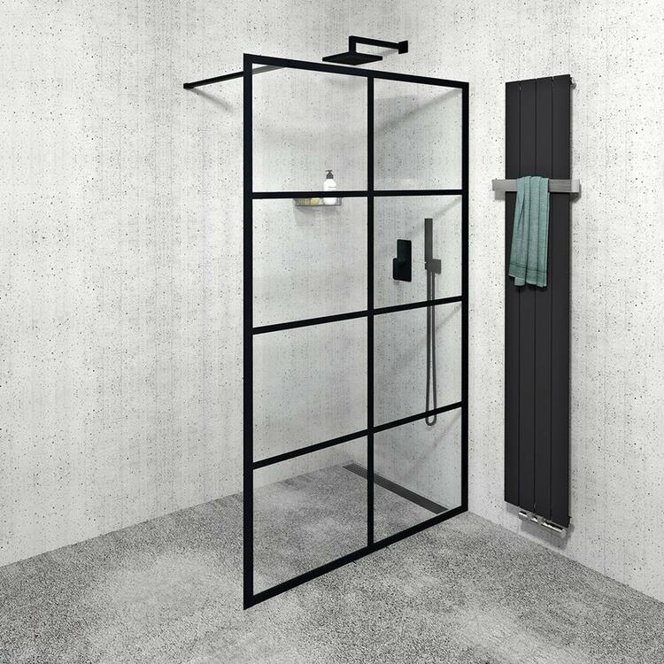 Sprchová stěna Walk-in 120 cm černá/transparent – Gelco Cure black CB120