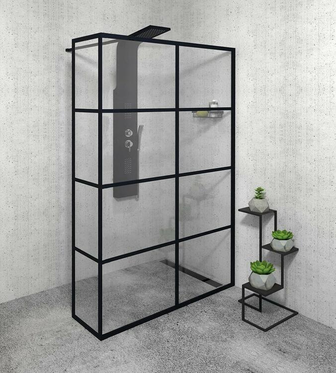 Sprchová stěna Walk-in 120 cm černá/transparent – Gelco Cure black CB120