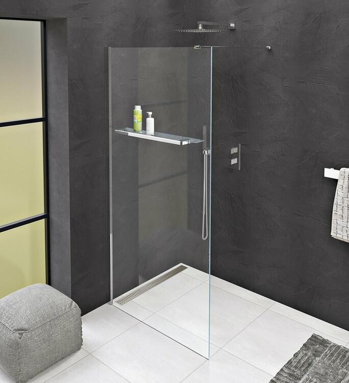 Sprchová stěna Walk-in s otvory na držák ručníků 100 cm chrom/transparent – Polysan Modular shower MS1-100-D