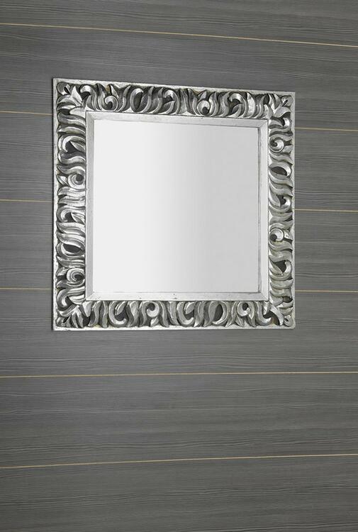 ZEEGRAS zrcadlo ve vyřezávaném rámu 90x90cm, stříbrná