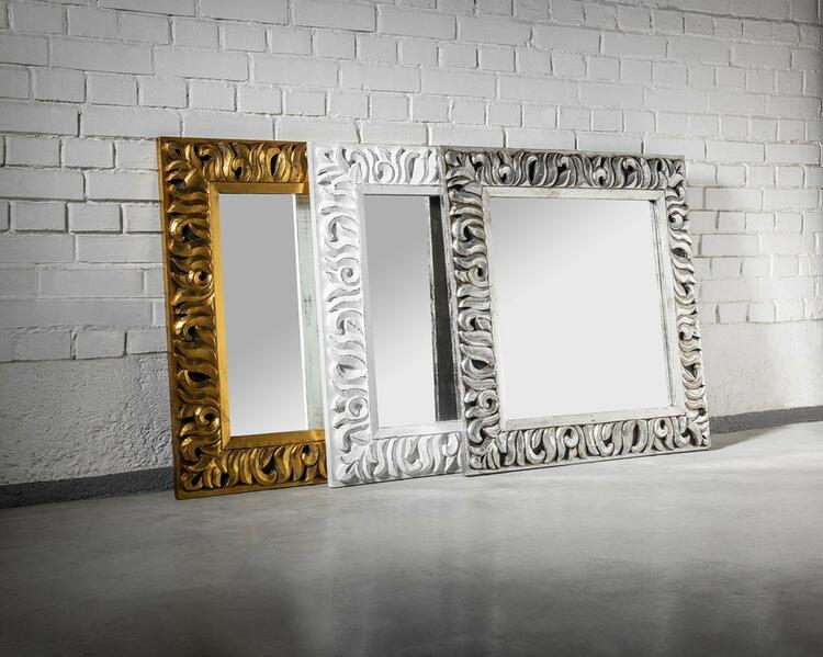 ZEEGRAS zrcadlo ve vyřezávaném rámu 90x90cm, zlatá