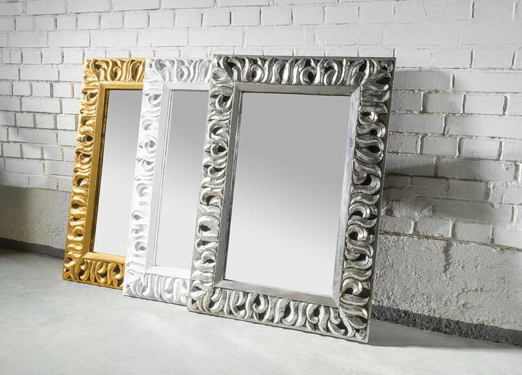 ZEEGRAS zrcadlo ve vyřezávaném rámu 70x100cm, stříbrná