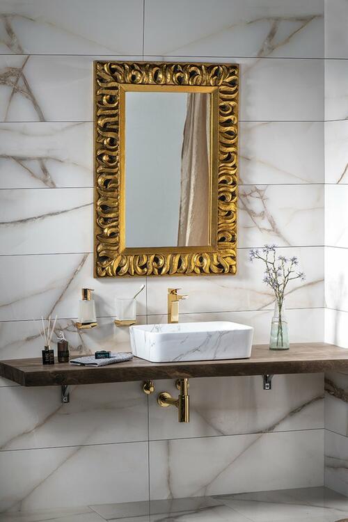 ZEEGRAS zrcadlo ve vyřezávaném rámu 70x100cm, zlatá
