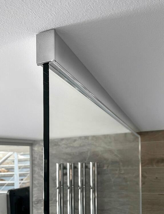 ARCHITEX LINE sada pro uchycení skla, podlaha-stěna-strop, max. š. 1200mm, leštěný hliník