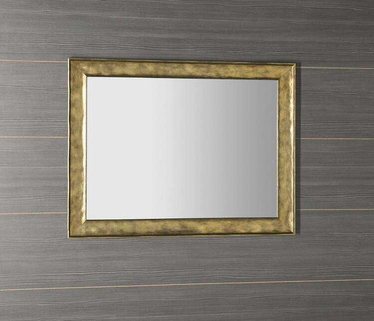 BERGARA zrcadlo v dřevěném rámu 74,2x94,2cm, zlatá