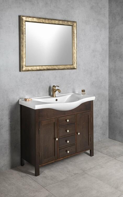 BERGARA zrcadlo v dřevěném rámu 64,2x104,2cm, zlatá