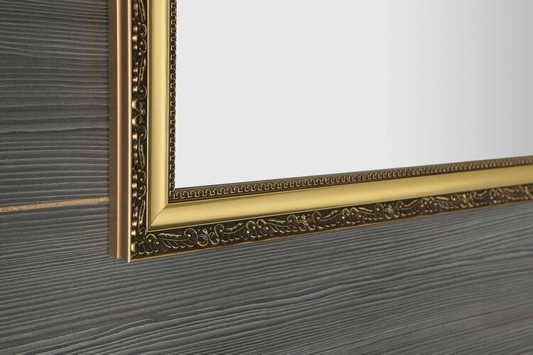 BOHEMIA zrcadlo v dřevěném rámu 589x989mm, zlatá
