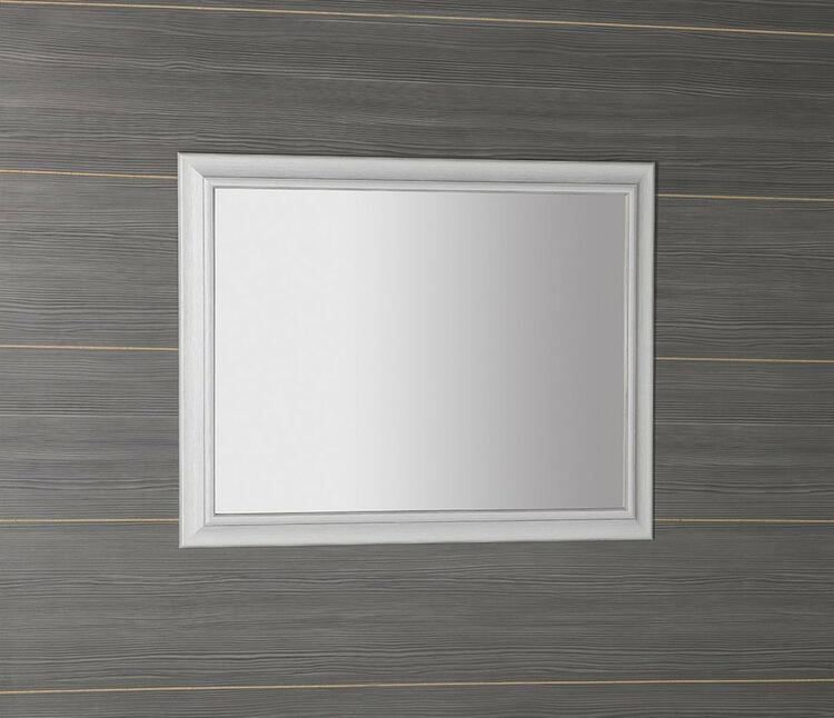 AMBIENTE zrcadlo v dřevěném rámu 72x92cm, starobílá