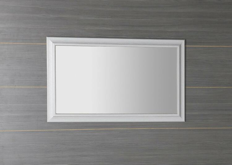 AMBIENTE zrcadlo v dřevěném rámu 62x102cm, starobílá