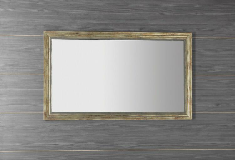 DEGAS zrcadlo v dřevěném rámu 71,6x121,6cm, černá/starobronz
