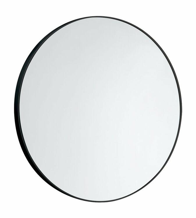 Kulaté zrcadlo v plastovém rámu ø 60cm, černá