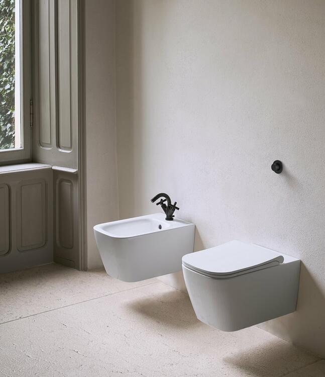 NUBES závěsná WC mísa, Swirlflush, 35x55cm, bílá ExtraGlaze