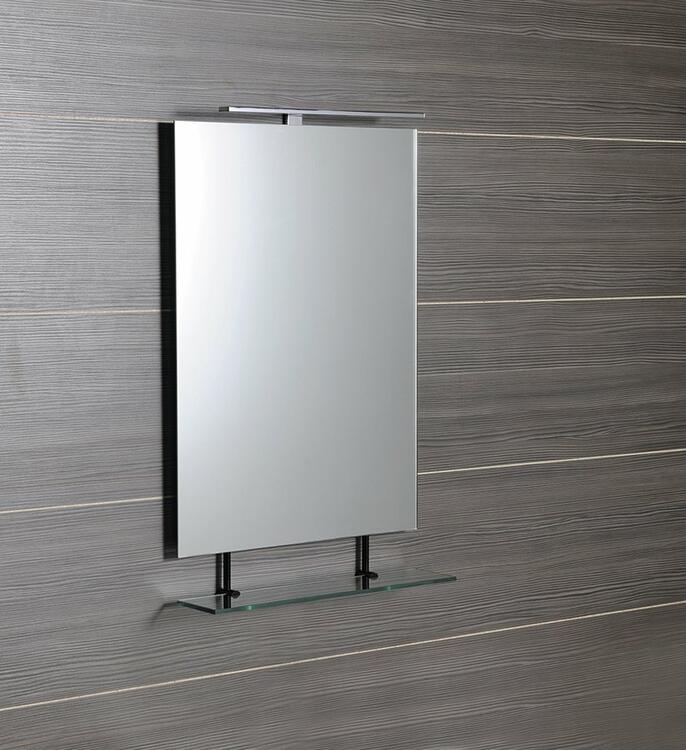 WEGA zrcadlo s policí 80x80cm, černá mat