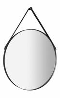ORBITER kulaté zrcadlo s koženým páskem ø 60cm, černá mat | Více - 