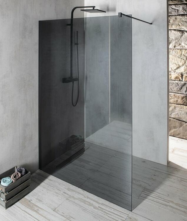 Sprchová stěna Walk-in 80 cm černá/kouřové sklo – Gelco Vario black GX1380GX1014