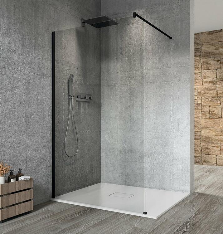 Sprchová stěna Walk-in 100 cm černá/transparent – Gelco Vario black GX1210GX1014