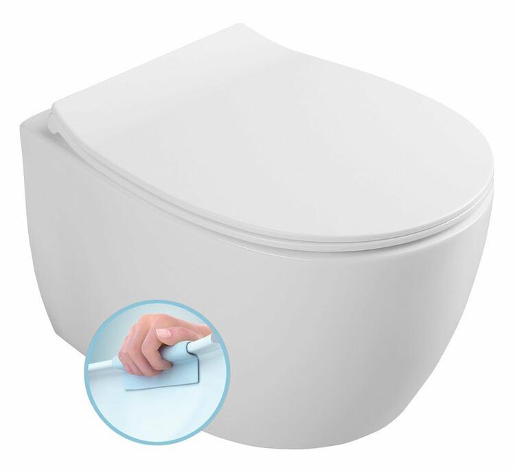 SENTIMENTI závěsná WC mísa, Rimless, 36x51cm, bílá