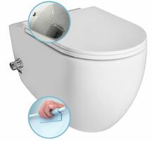 INFINITY CLEANWASH závěsná WC mísa Rimless, integrovaný ventil a bidet. sprška, 36,5x53cm, bílá | Více - 