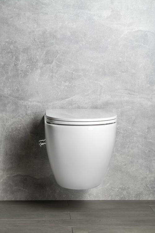 INFINITY CLEANWASH závěsná WC mísa Rimless, integrovaný ventil a bidet. sprška, 36,5x53cm, bílá
