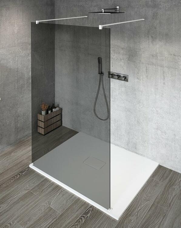 Sprchová stěna Walk-in 110 cm bílá/kouřové sklo – Gelco Vario white GX1311GX2215