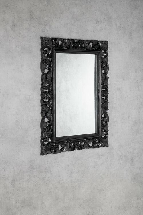 SCULE zrcadlo ve vyřezávaném rámu 70x100cm, černá