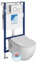 Závěsné WC BRILLA Rimless bílá s podomítkovou nádržkou a tlačítkem Schwab, bílá | Více - 
