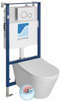 Závěsné WC AVVA Rimless s podomítkovou nádržkou a tlačítkem Schwab, bílá | Více - 