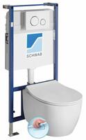 Závěsné WC SENTIMENTI Rimless s podomítkovou nádržkou a tlačítkem Schwab, bílá | Více - 